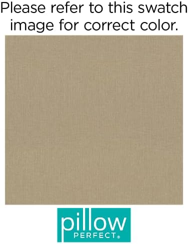 Pillow Perfect Rave Solid Indoor/Outdoor Throw Pillow Plush Fill, Weather and Fade Resistant, Throw - 18.5" x 18.5", Tan, 2 Count - Image 6