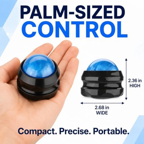Manual Massage Ball Roller for Essential Oils & Lotion - Blue Handheld Deep Tissue Massager for Back, Neck & Foot Relief - Image 5