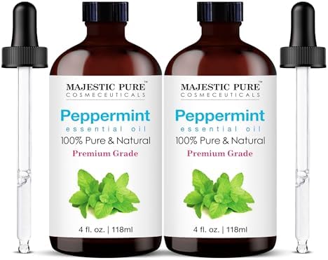 Majestic Pure Peppermint Essential Oil for Diffuser - 4 Fl Oz (Pack of 2) by BeautyandPersonalCare