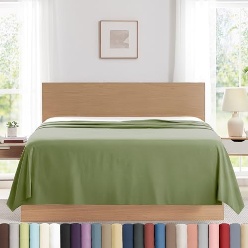 Sage Green Flat Sheet Only King Size Top Sheet California King 132x110 by SouthshoreFineLivingInc