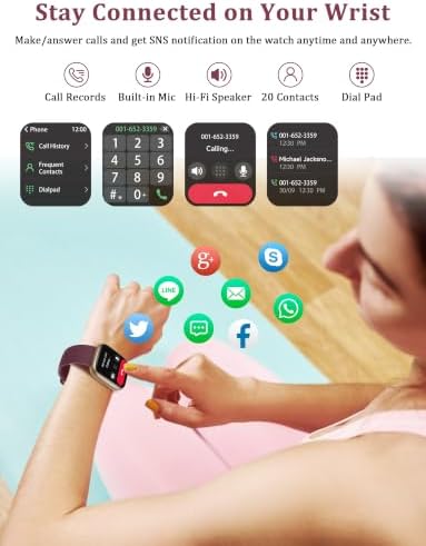 LODIMEKE Smart Watch, Alexa Built-in, Answer/Make Calls 44mm Smartwatch Women Men, 1.83" Sports Watch IP68 Waterproof, Heart Rate Sleep Stress Monitor, Step Counter Watch for Android & iOS Phone - Image 4