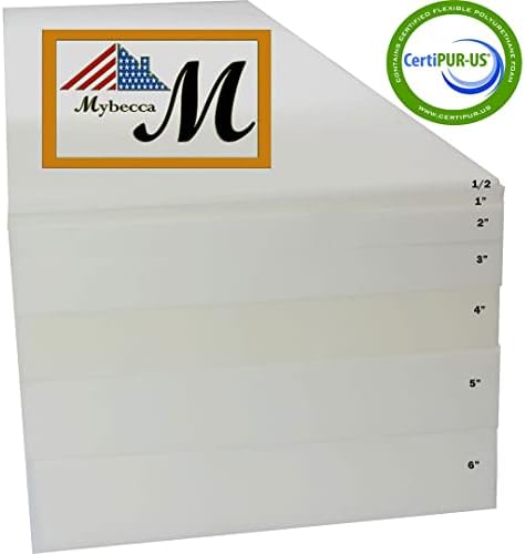 Mybecca Upholstery Foam Cushion Sheet High Density, 3" H x 24" W x 72" L - Image 6