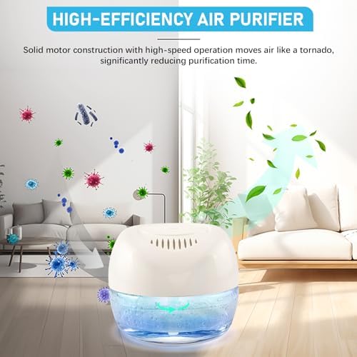Purifier Air Washer, Air Fresher Aroma Diffuser for Home, Office, Air Purifier with Night Light (White) - Image 2