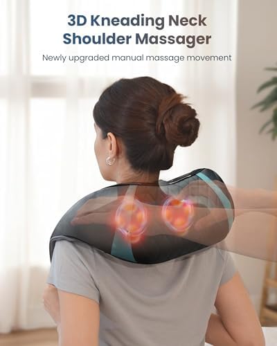 COMFIER Cordless Neck Shoulder Massager with Heat,Black Blue - Image 2