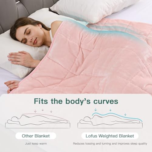 Lofus 20 lbs Weighted Blanket for Adults Queen Size 60" x 80", Pink - Image 6