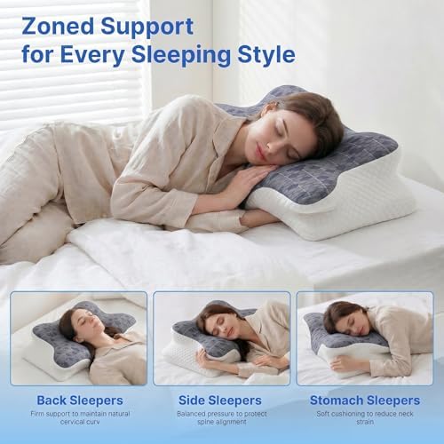 Upgrade Cervical Pillow for Neck Support, 2-Height Adjustable Pillow - Image 4