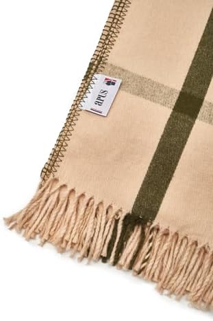 Arus Acrylic Highlands Collection Queen Throw Blanket Cream Green, 60x80 - Image 3