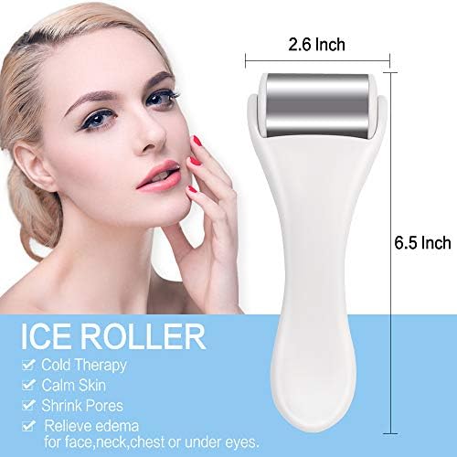 MAANGE Ice Roller for Face & Eye,Puffiness,Migraine,Pain Relief and Minor Injury,Skin Care Products Stainless Steel Face Massager Ice Roller Massager (White) - Image 5