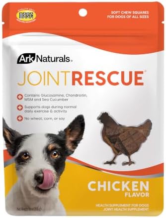 ARK NATURALS Sea Mobility Joint Rescue Chews, Chicken, Increase Flexibility, Mobility and Joint Comfort, Vet Recommended for All Dog Breeds, 500 mg Glucosamine, 9 oz. Bag by ARKNATURALS