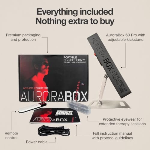 AuroraBox 60 Pro, Clinician-Backed 5 Wavelength Red Light & Near Infrared Light Therapy Panel | FCC/CE/RoHS Tested | 630 660 810 830 850nm | by Tundra Tribe (Jet Black, 60 PRO) - Image 6