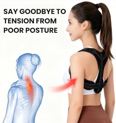 Posture Corrector for Men and Women, Adjustable Back Brace Straightener, Breathable Shoulder, Neck, Clavicle & Mid-Back Support, Relieve Slouching, Hunching, and Back Pain,One Size - Image 2