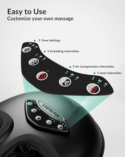 Snailax Shiatsu Foot Massager with Heat, Compression, Rolling, FSA Eligible - Image 4