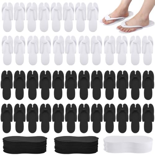 Disposable Pedicure Flip Flops Slippers Bulk,White EVA Flip-Flops Kit,SPA Pedicure Slippers for Adult,Lightweight and Easy to Wear,Ideal for Nail Salons,Hotels,Travel,Home,Party - Image 2