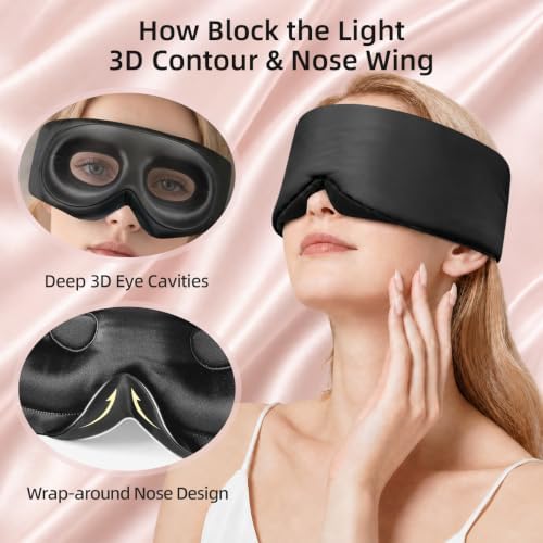 USlixury® 3D Contoured Silk Sleep Mask – Total Blackout, Zero Eye Pressure - Image 4