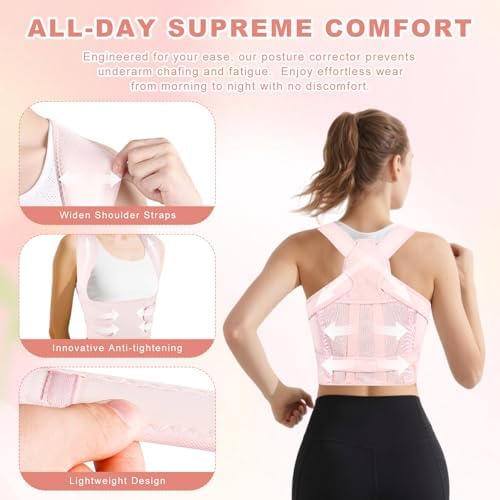 Back Brace Posture Corrector for Women and Men, Back Shoulder Support Belt - Image 3