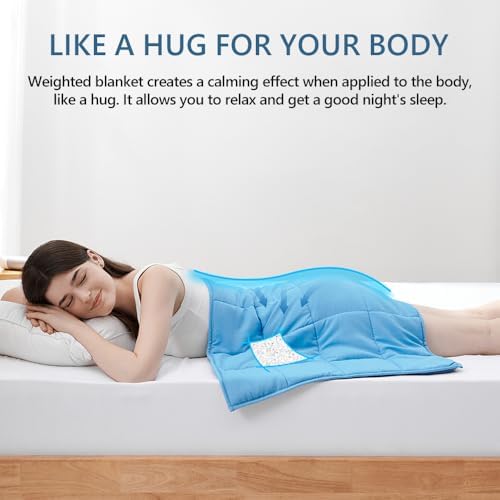 L'AGRATY Weighted Lap Pad 7lb: Small Weighted Blanket for Adults - Cooling Portable Travel Blanket for Relaxation Sleeping - Washable All-Season (29" x 24") - Image 3