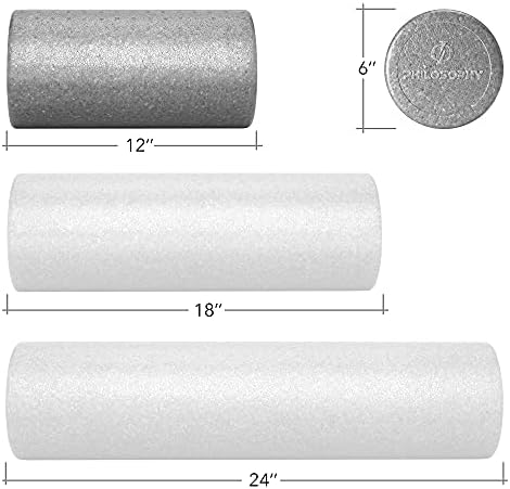 Philosophy Gym 12" High-Density Foam Roller for Exercise, Massage, Muscle Recovery - Round, Gray - Image 5