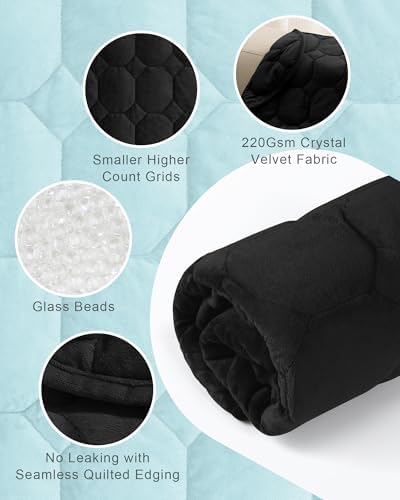 Cottonblue Small Weighted Lap Blanket 7lbs for Adults Teens 24"x29", Black - Image 4