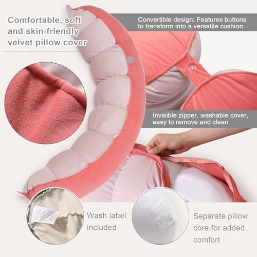 Peallow(Pat. Pend) – Long Round Body Pillow for Adults, Bolster Pillow for Sleeping, Soft and Supportive Pillow for Sleeping & Lumbar Support - Image 4