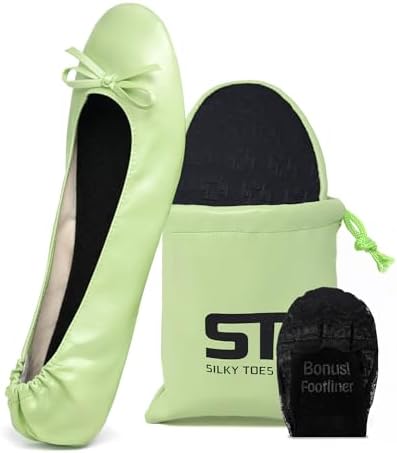 Foldable Flats for Women, Portable Ballet Shoes for Wedding &Travel Comfort by SilkyToes