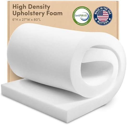 RaceCityFoam High Density Upholstery Foam (Semi Firm) 36 ILD - 6"x27"x80" by RaceCityFoam