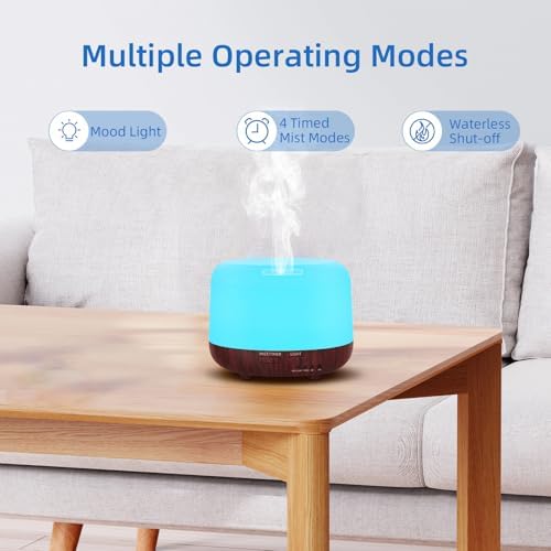 SPLITSKY 300ml Essential Oil Diffuser for Bedroom with 7-Color LED Light - Image 6