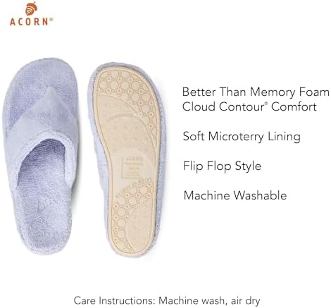 Acorn Women's Spa Thong Slippers with Cloud Contour Comfort - Arch Support and Plush Fluffy Terry Lining, Perfect for Beach, Camping, Poolside, or Bathroom Wear - Image 4