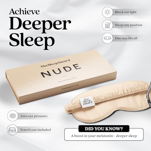 TheSleepGuard Pure Silk Sleep Mask [100% 6A Mulberry Silk, 22 Momme] Light Blocking Travel Essentials. Eye Masks for Sleeping. Black Oeko-Tex Blindfold. Eye Covers for Men & Women - Image 3