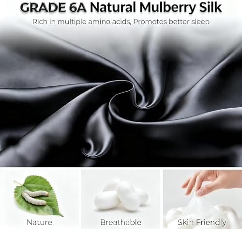 100% Mulberry Silk Sleep Mask for Women & Men – 22 Momme 6A Grade, 3D Contoured Total Blackout Eye Mask for Side Sleepers, Eyelash Extensions, Adjustable Strap, Breathable Blindfold (Gray) - Image 3