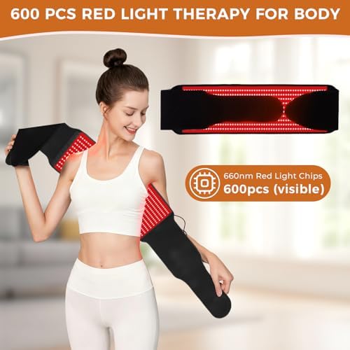 Red Light Therapy for Body, Infrared Light Therapy for Shoulder Waist Muscle, Upgraded 3 in 1 Led Beads, 660nm Red Light & 850nm Near Infrared Light Therapy Belt - Image 4