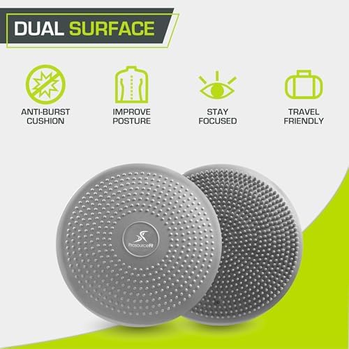 ProsourceFit Core Balance Disc, Inflatable Wobble Cushion with Hand Pump, Dual-Textured Non-Slip Surface for Core, Balance, and Stability Training, 14-inch - Image 3