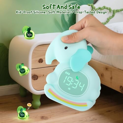 Alarm Clock for Kids,Wake up Clock for Kids,Digital Sleep Trainer with LED Display,Sleep Companion for Toddler,Color Changing Alarm Clock for Kids, Rechargeable,Gift for Girls Boys Teens Room Decor - Image 2