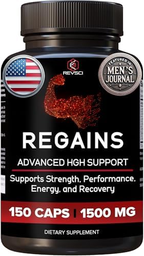 HGH Supplements for Men & Women (150 Pills) Regains Anabolic HGH Peptides for Muscle Growth, Muscle Recovery & Muscle Builder for Men, Natural Human Growth Hormone Booster & Post Workout Supplement by RevolutionScience