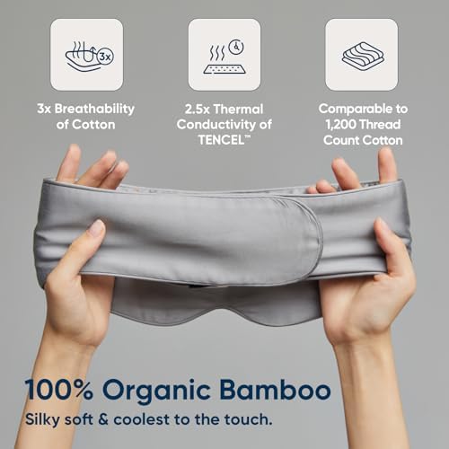 Vesta 100% Bamboo Viscose Sleep Mask, Silky Soft, Adjustable, Full-Size for Total Blackout, Perfect for Sleep, Travel & Nap, Includes Travel Bag and Gift Box (Glacier Grey) - Image 3