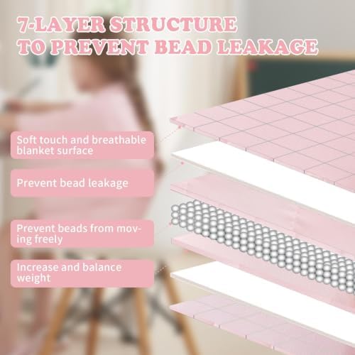 Weighted Blanket - 3 lbs Pink Heavy Blanket, 20"x30", Small Size Breathable Lap Blanket - Image 5