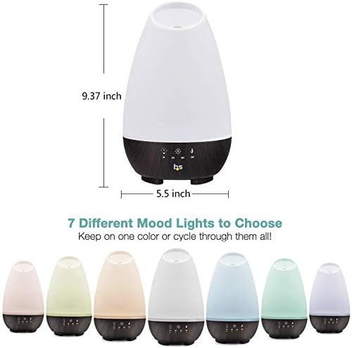 HealthSmart Essential Oil Diffuser, 500ML, Large Room Coverage | Adjustable Timer | Multiple Mist Modes | 7 LED Colors | Pack of 2 - Image 3