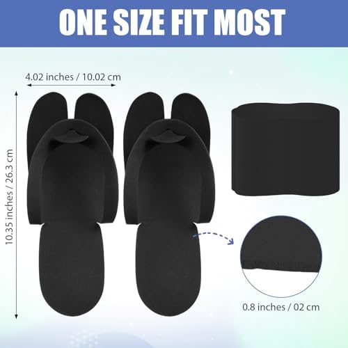 JaGely Disposable Pedicure Slippers Bulk Black EVA Flip Flops - Image 3