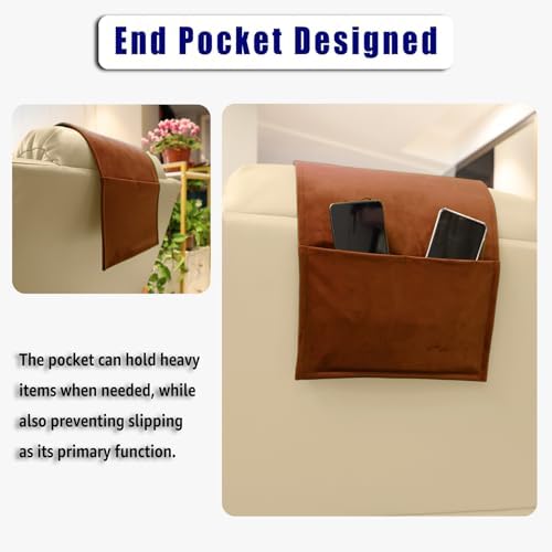 Velvet Recliner Head Pillow with Non-Slip Base - Adjustable Neck Support for Pain Relief in Home, Office and Travel (Pumpkin) - Image 6