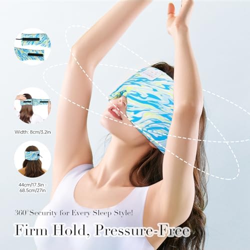 LC-dolida Sleep Mask with Bluetooth Headphones, Extra Large Silk Eye Mask for Sleeping Side Day Sleepers, Sleep Headphones Bluetooth 5.4 for Women Men with Thin Speaker, Blackout, Comfort, Microphone - Image 5