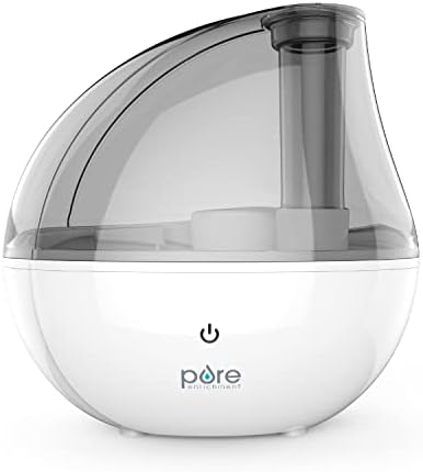 Pure Enrichment MistAire Silver Ultrasonic Cool Mist Humidifier for Bedroom, Office, Nursery & Indoor Plants - Lasts Up to 25 Hours, Whisper-Quiet Operation, Optional Night Light, & Auto Shut-Off by Unknown