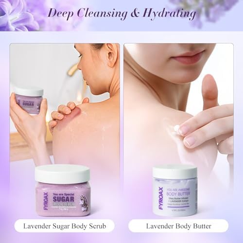 Spa Gifts for Women 7 Pcs Home Spa Kit Lavender Bath Set,Spa Gift Baskets Self Care Gifts Spa Gifts for Women Birthday,Mothers Day Basket Easter Christmas Bath Set - Image 6