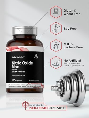 Horbäach Nitric Oxide Supplement with Creatine Monohydrate | 100 Capsules - Image 5
