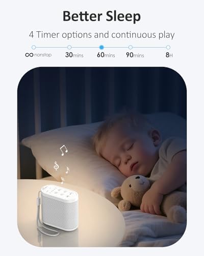 Portable Travel Sound Machine White Noise Machine for Sleeping : Super Long-Lasting & Rechargeable Battery, Headphone Jack, 21 Sounds, Noise Canceling for Office Privacy, Home, Adults, Baby, Gift - Image 6