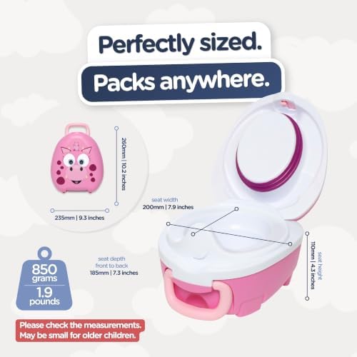 My Carry Potty - Pink Dragon Travel Potty, Award-Winning Portable Toddler Toilet Seat for Kids to Take Everywhere - Image 2