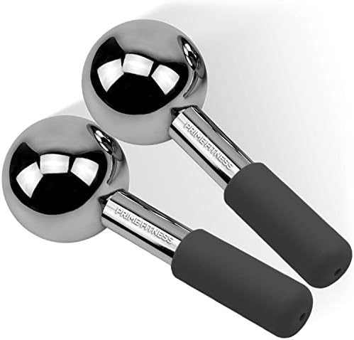 Ice Globes for Facials | Unbreakable Steel Cooling Roller | Cryo Sticks for Face | Massager for Face Neck & Eyes | Skin Care for Dark Circles, Puffiness, Wrinkles, Collagen Production (Black) by PRIME+Fitness