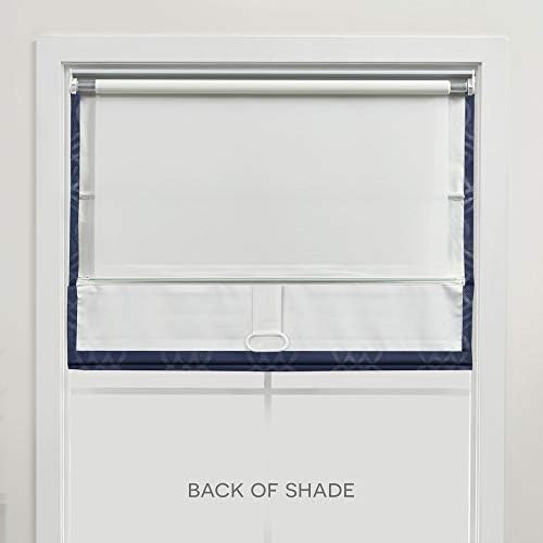 Exclusive Home Prague Trellis 100% Blackout Roman Shade, 31"x64", Navy - Image 6