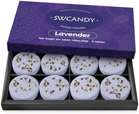 SWCANDY Lavender Shower Steamers 8 Pack, Home Spa Self Care by SWCANDY