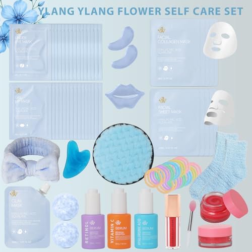 Gifts for Women, 55 Pcs Hydrating Skin Care Set, Home Spa Basket for Women - Image 2
