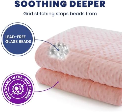 Huloo Sleep Weighted Blanket Queen 15lbs for Adult(60"×80",Pink) Breathable Soft Minky Weighted Throw Blanket for All Season,Heavy Blanket with Premium Glass Beads - Image 2