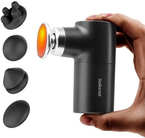 Mini Thermal Massage Gun with Heat, Portable Percussion Muscle Massager by StellamistPortableMassager